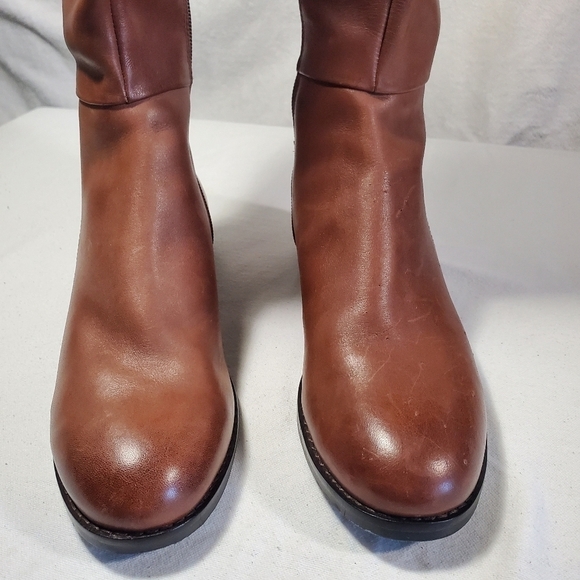 Cole Haan Katrina Tall Tan Riding Leather Boots Size 8 - Picture 6 of 17